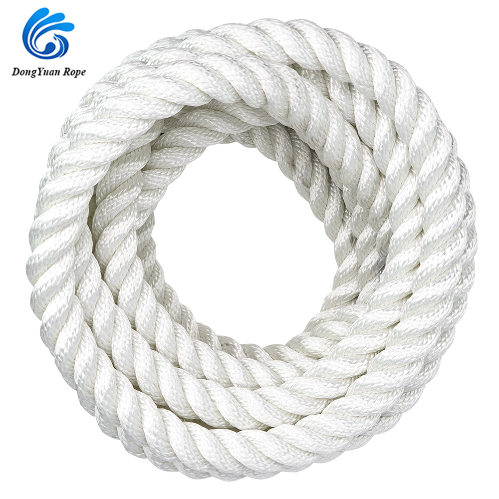 White Poly Rope Wholesale Natural Color White 3/4 Strands Twisted 6-40mm Polyester ...